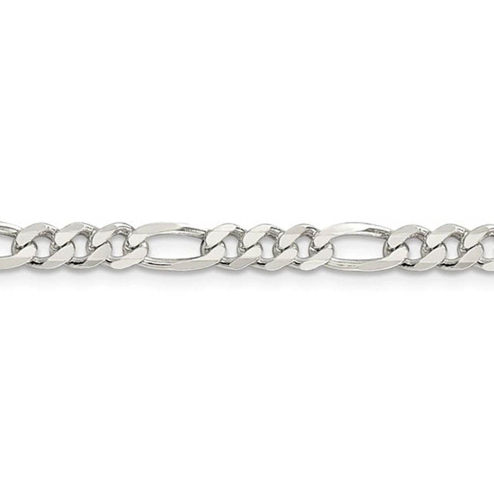 4.5mm Sterling Silver, Solid Figaro Chain Necklace