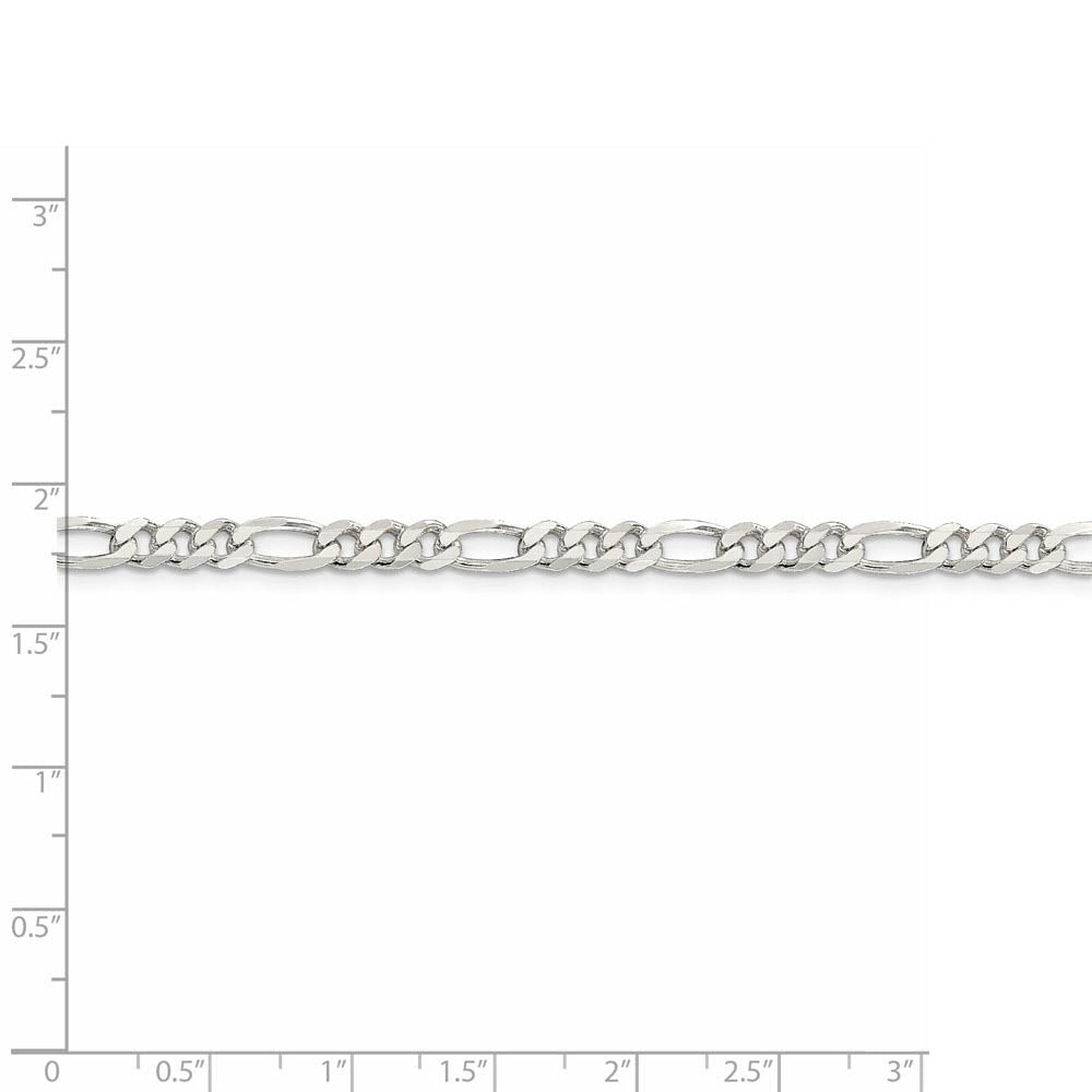 4.5mm Sterling Silver, Solid Figaro Chain Necklace