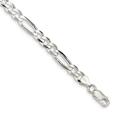 6.75mm Sterling Silver Solid Figaro Chain Bracelet