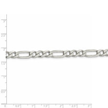 6.75mm Sterling Silver Solid Figaro Chain Bracelet