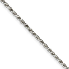 2.25mm Sterling Silver, Diamond Cut Solid Rope Chain Necklace