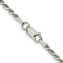 2.25mm Sterling Silver, Diamond Cut Solid Rope Chain Necklace