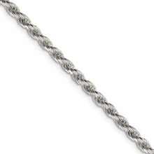 3mm Sterling Silver, Diamond Cut Solid Rope Chain Necklace