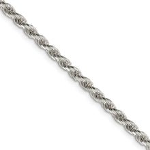 3mm Sterling Silver, Diamond Cut Solid Rope Chain Necklace
