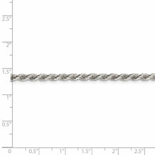 3mm Sterling Silver, Diamond Cut Solid Rope Chain Necklace