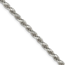 3.5mm Sterling Silver, Diamond Cut Solid Rope Chain Necklace