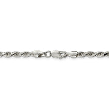 3.5mm Sterling Silver, Diamond Cut Solid Rope Chain Necklace
