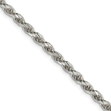 3.5mm Sterling Silver, Diamond Cut Solid Rope Chain Necklace