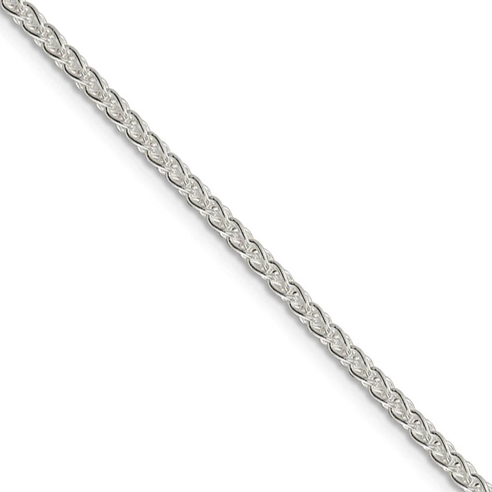2.5mm Sterling Silver, Round Solid Spiga Chain Necklace