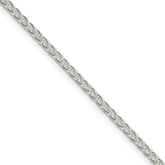 2.5mm Sterling Silver, Round Solid Spiga Chain Necklace