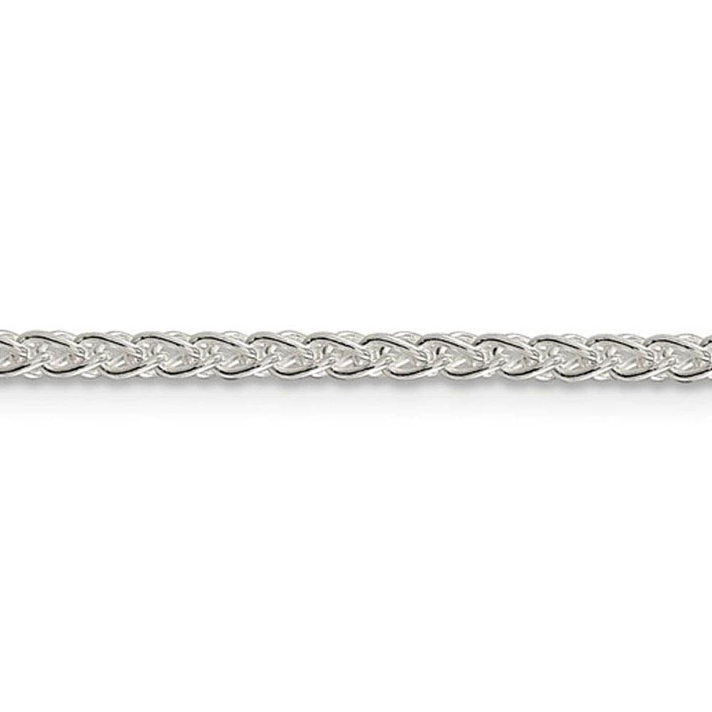 2.5mm Sterling Silver, Round Solid Spiga Chain Necklace