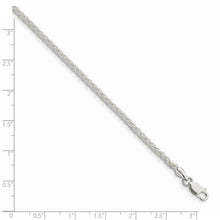 2.5mm Sterling Silver, Round Solid Spiga Chain Necklace