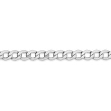 5.25mm, 14k White Gold, Hollow Curb Link Chain Bracelet