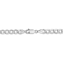 5.25mm, 14k White Gold, Hollow Curb Link Chain Bracelet
