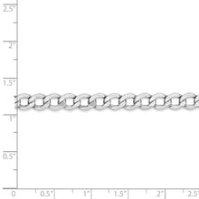 5.25mm, 14k White Gold, Hollow Curb Link Chain Bracelet