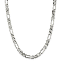 Mens 7.75mm Sterling Silver Solid Figaro Anchor Chain Bracelet