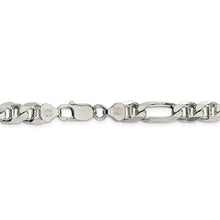 Mens 7.75mm Sterling Silver Solid Figaro Anchor Chain Bracelet