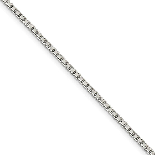2mm Sterling Silver Diamond Cut Solid Octagonal Box Chain Necklace