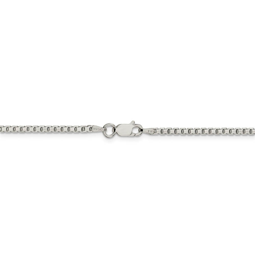 2mm Sterling Silver Diamond Cut Solid Octagonal Box Chain Necklace