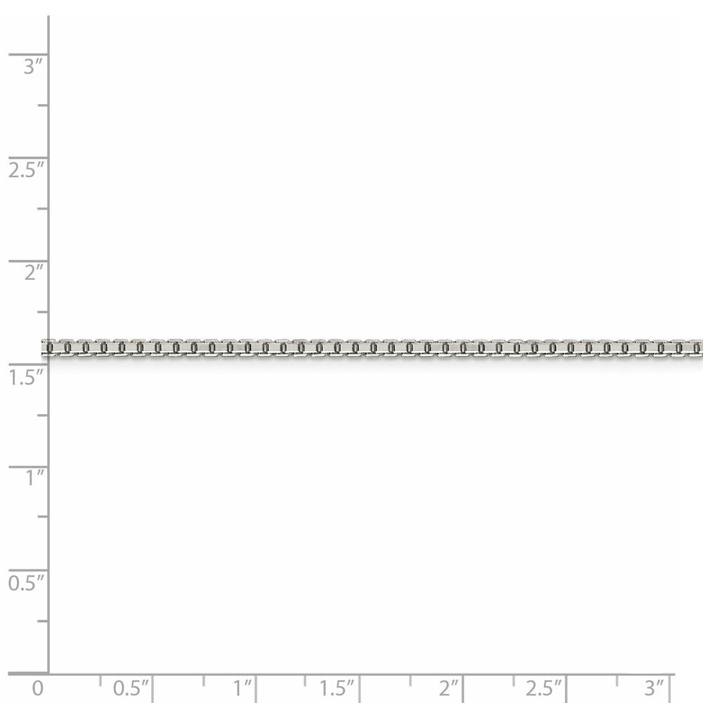 2mm Sterling Silver Diamond Cut Solid Octagonal Box Chain Necklace