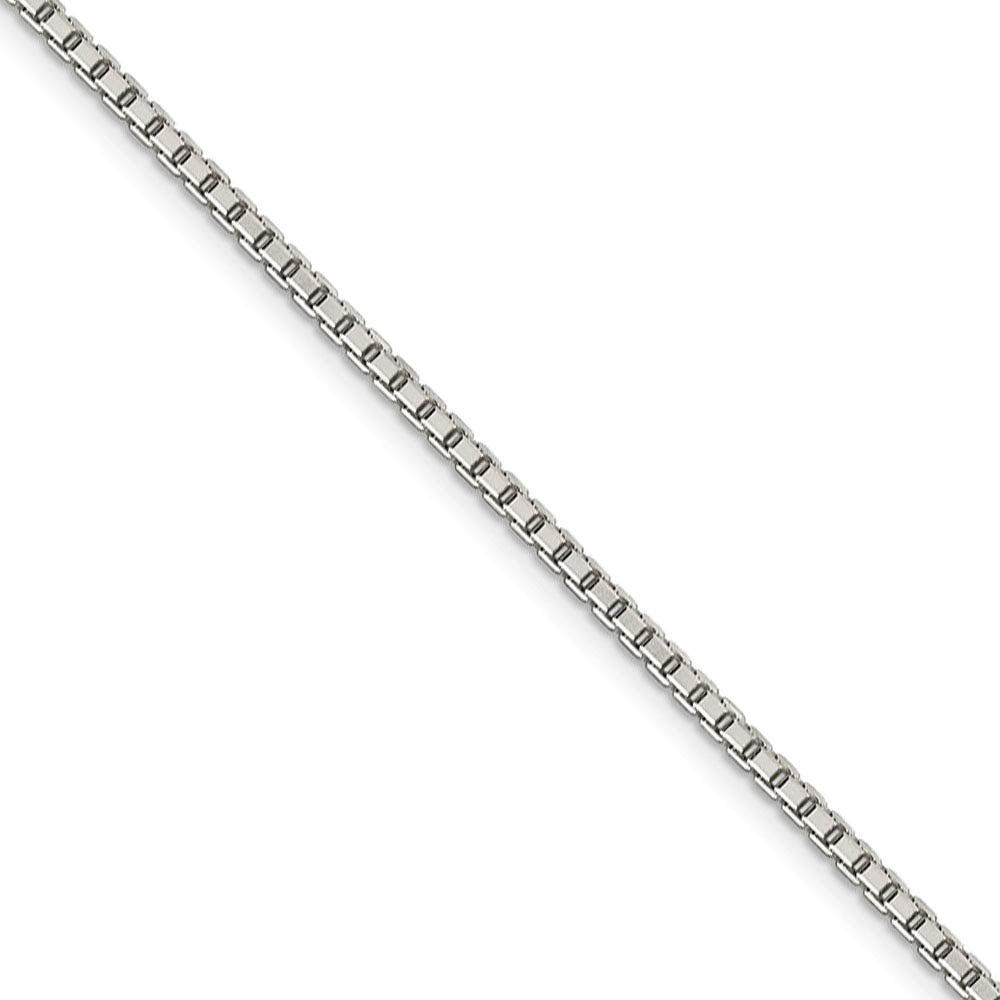2mm Sterling Silver Diamond Cut Solid Octagonal Box Chain Necklace