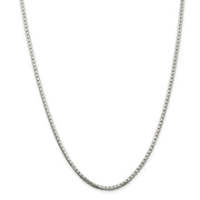 2.5mm Sterling Silver Diamond Cut Solid Octagonal Box Chain Necklace