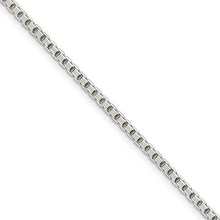 2.5mm Sterling Silver Diamond Cut Solid Octagonal Box Chain Necklace