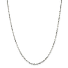 2.75mm Sterling Silver Solid Beveled Oval Cable Chain Necklace