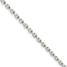 2.75mm Sterling Silver Solid Beveled Oval Cable Chain Necklace