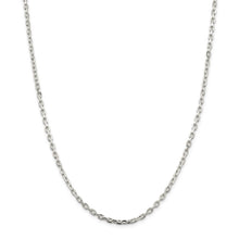 3.25mm Sterling Silver Solid Beveled Oval Cable Chain Necklace