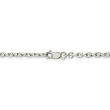 3.25mm Sterling Silver Solid Beveled Oval Cable Chain Necklace