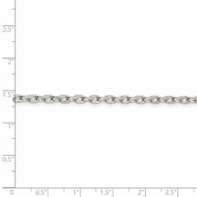 3.25mm Sterling Silver Solid Beveled Oval Cable Chain Necklace
