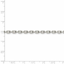 4mm Sterling Silver Solid Beveled Oval Cable Chain Necklace