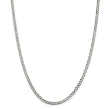 3.8mm, Sterling Silver Solid Pave Curb Chain Necklace