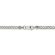 3.8mm, Sterling Silver Solid Pave Curb Chain Necklace