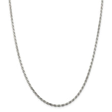 2.5mm, Sterling Silver Diamond Cut Solid Rope Chain Necklace