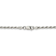 2.5mm, Sterling Silver Diamond Cut Solid Rope Chain Necklace