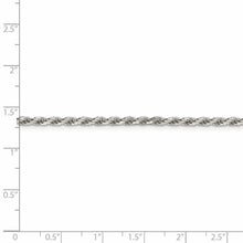 2.5mm, Sterling Silver Diamond Cut Solid Rope Chain Necklace