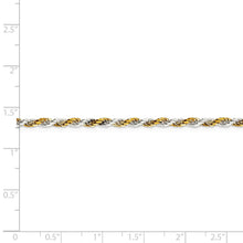 2.5mm Sterling Silver & 10k Yellow Gold Plated D/C Rope Chain Necklace