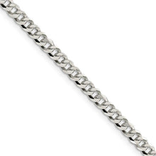 4mm, Sterling Silver, Solid Beveled Curb Chain Necklace
