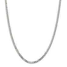 4mm, Sterling Silver, Solid Beveled Curb Chain Necklace