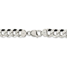 Men's 12.3mm Sterling Silver Solid Beveled Curb Chain Bracelet