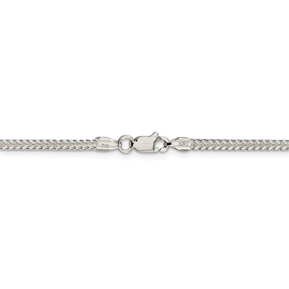 2mm Sterling Silver Diamond Cut Solid Square Franco Chain Necklace