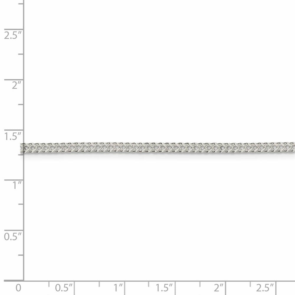 2mm Sterling Silver Diamond Cut Solid Square Franco Chain Necklace