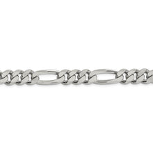 Men's 9mm, Sterling Silver, Solid Figaro Chain Bracelet