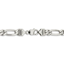 Men's 9mm, Sterling Silver, Solid Figaro Chain Bracelet