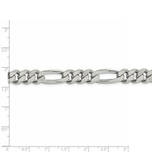 Men's 9mm, Sterling Silver, Solid Figaro Chain Bracelet