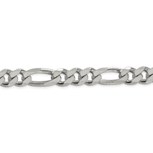 Men's 10.75mm, Sterling Silver, Solid Figaro Chain Bracelet