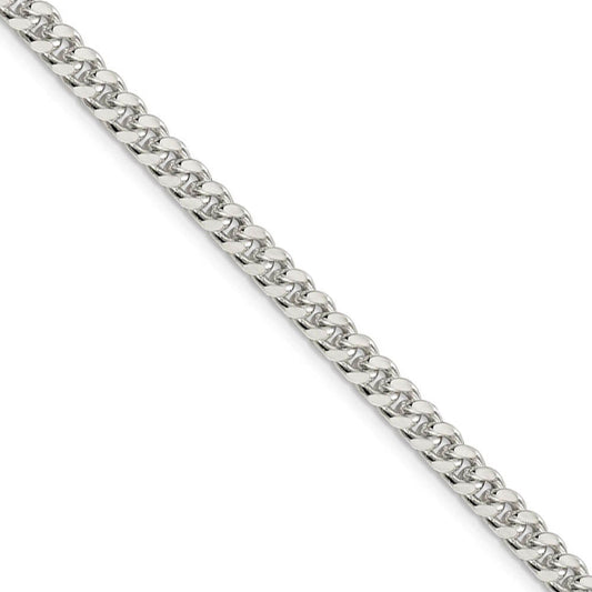 5mm Sterling Silver Solid D/C Domed Curb Chain Necklace