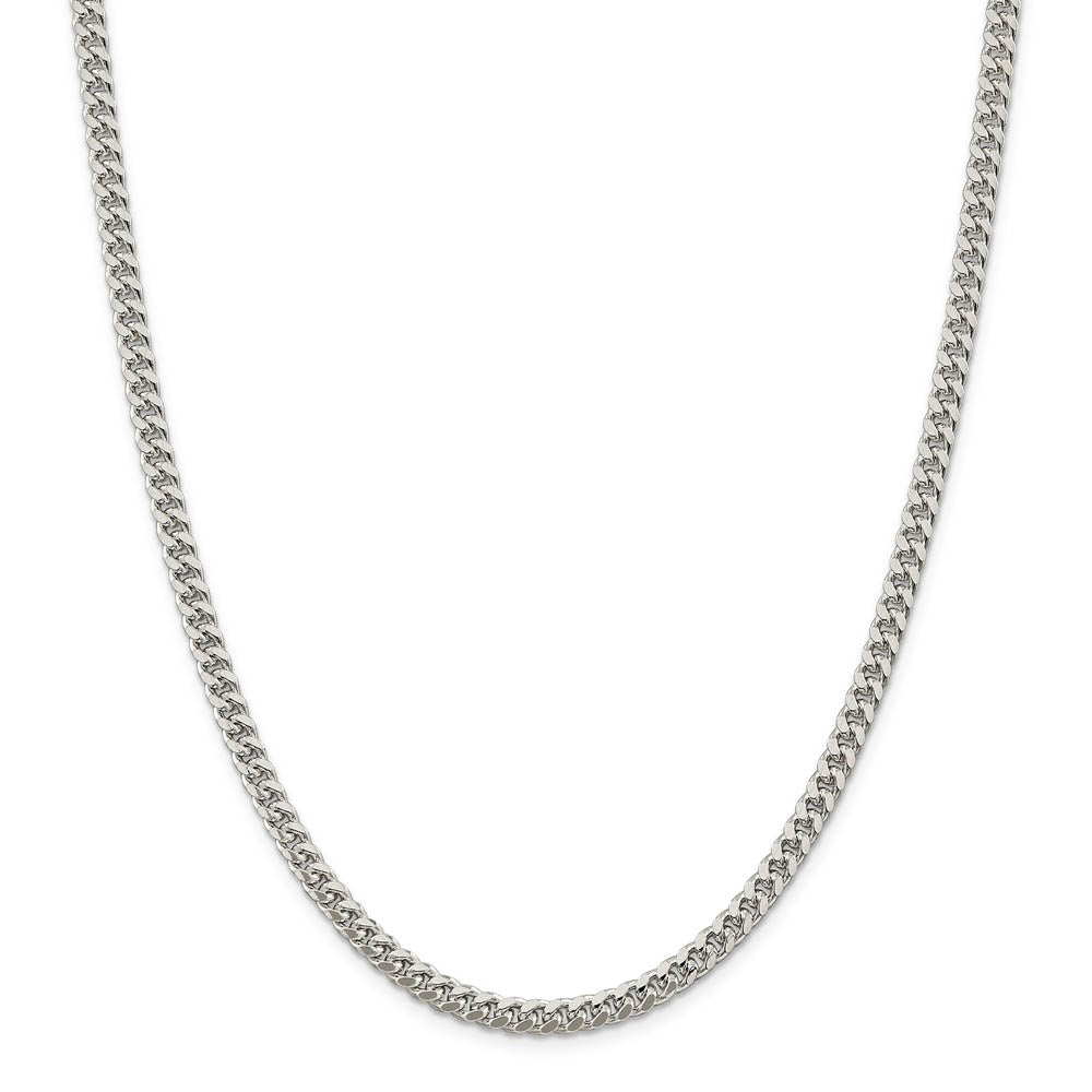 5mm Sterling Silver Solid D/C Domed Curb Chain Necklace